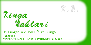 kinga maklari business card